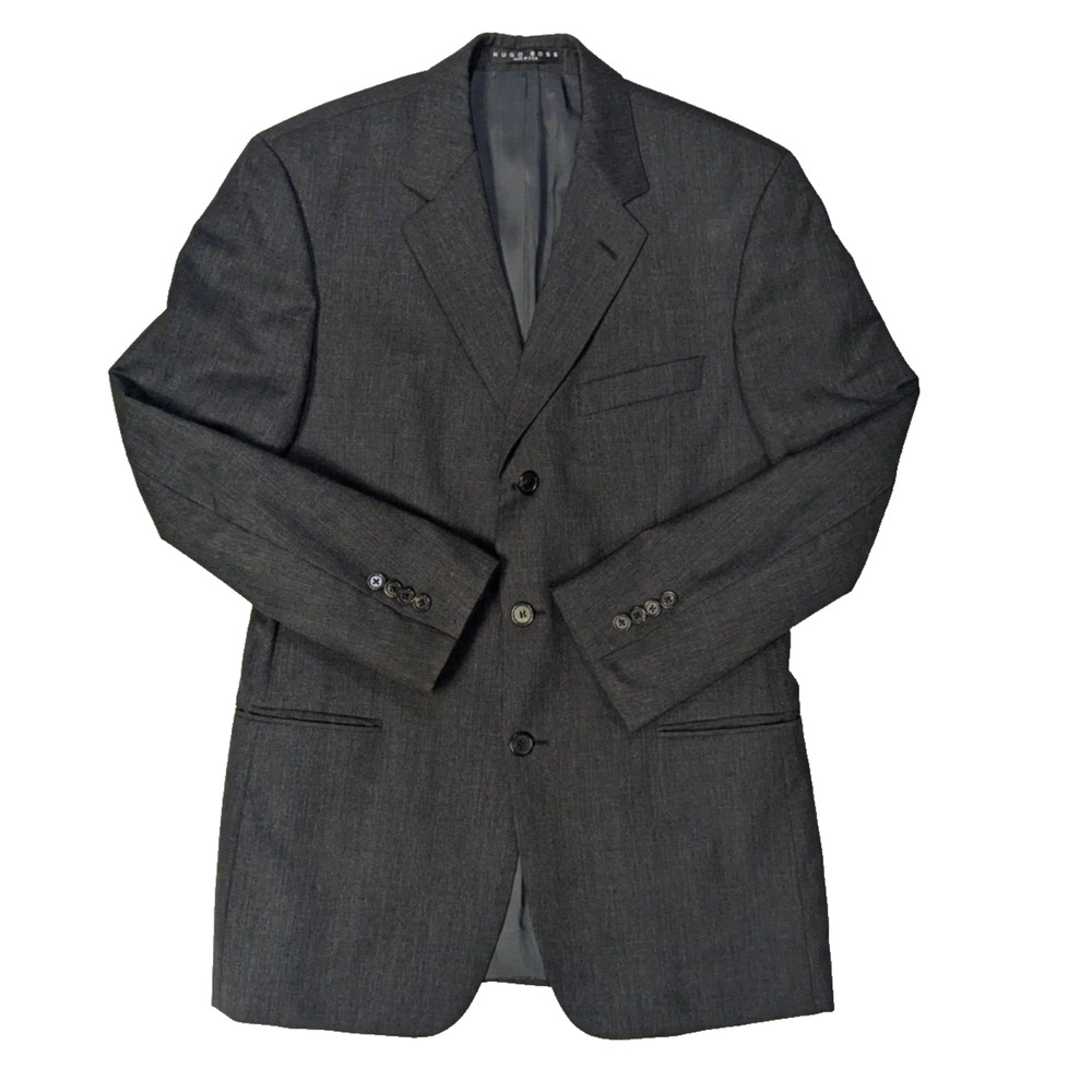 Hugo Boss Blazer Men 40r Einstein sigma Gray Virgin Wool Sports Coat